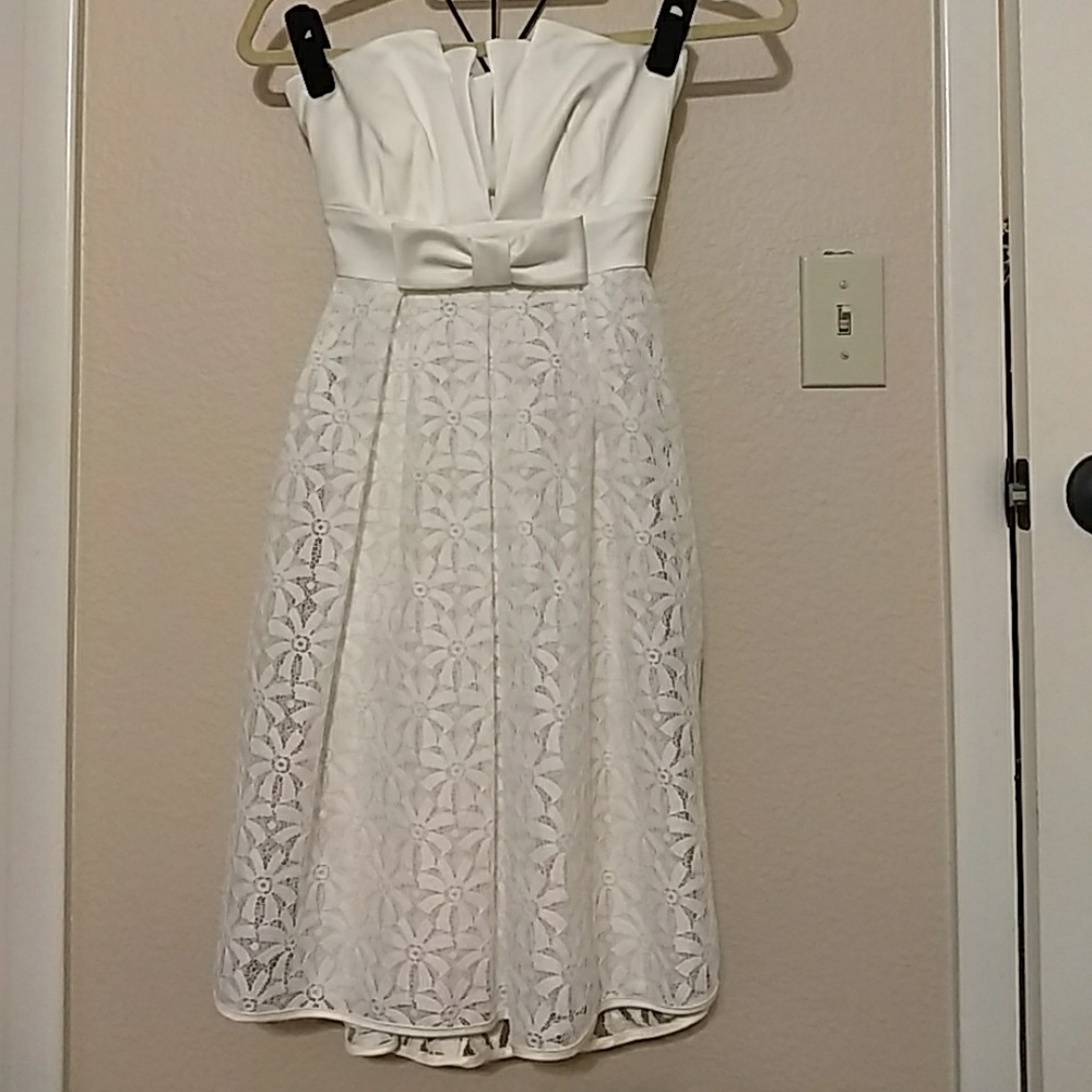 White above the knee cocktail dress